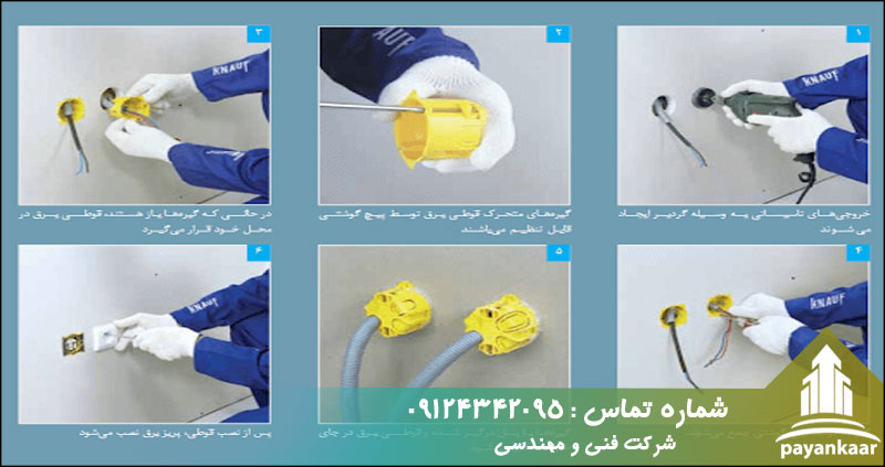 نصب لوله‌ها و قوطی کلیدها