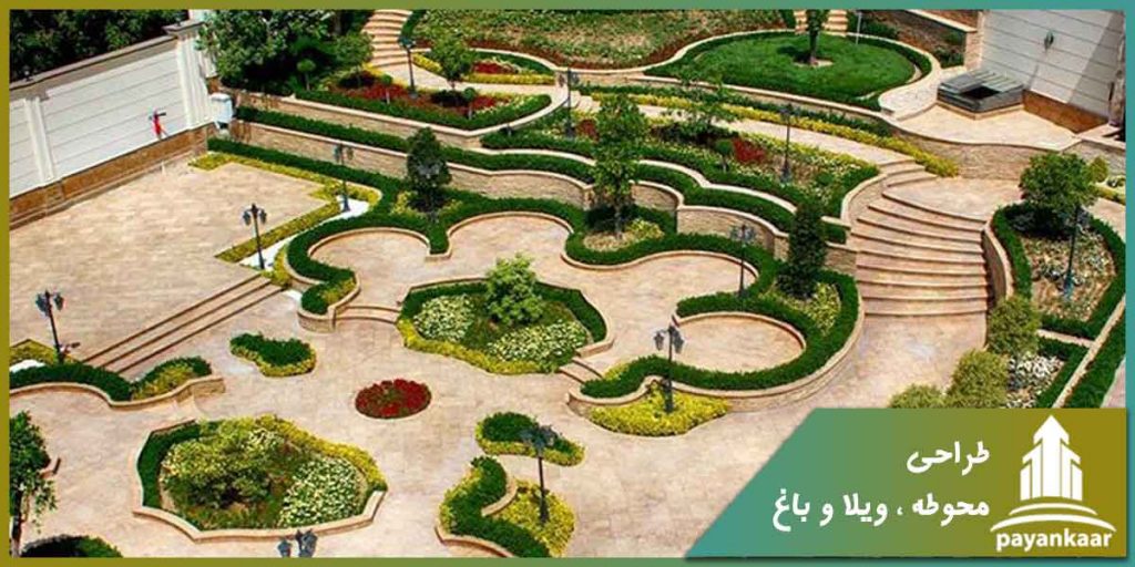 طراحی محوطه ویلا و باغ